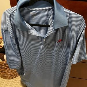 Perlis Blue Striped Sport Polo Size XL